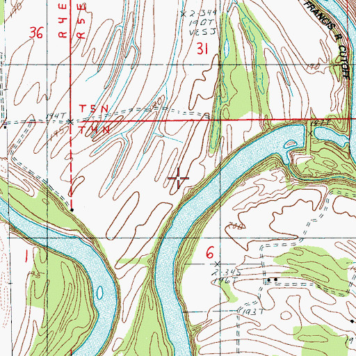 Topographic Map of Burnt Cane Crossing, AR