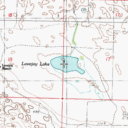 Topographic Map of Lovejoy Lake, NE