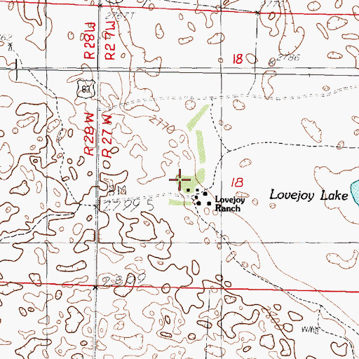 Topographic Map of Lovejoy Ranch, NE