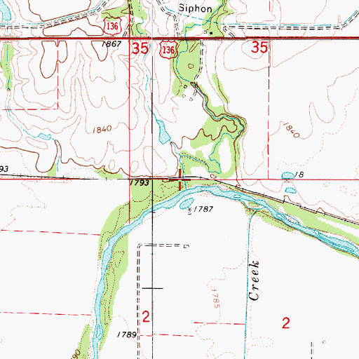 Topographic Map of Lovely Creek, NE