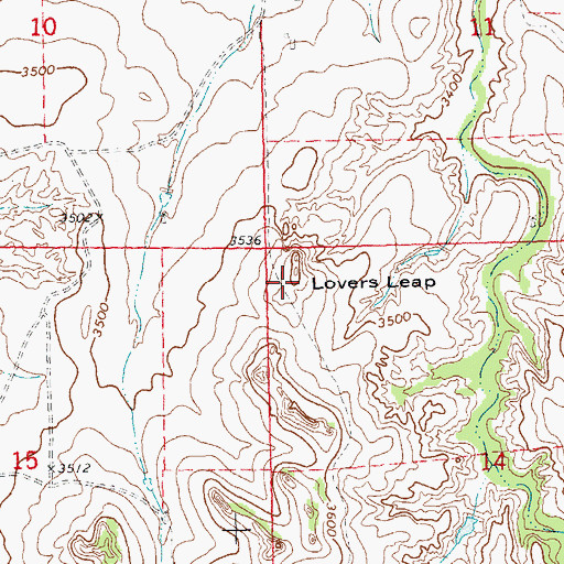 Topographic Map of Lovers Leap, NE