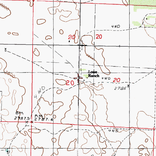 Topographic Map of Lowe Ranch, NE