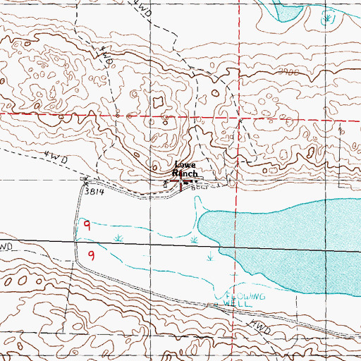 Topographic Map of Lowe Ranch, NE