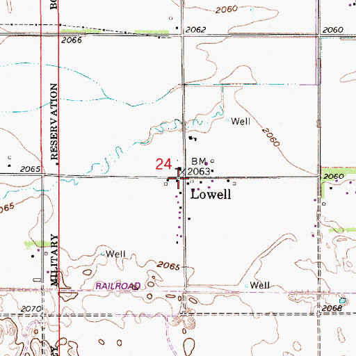 Topographic Map of Lowell, NE