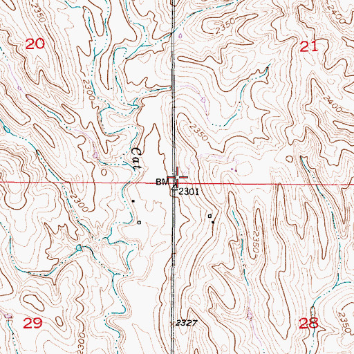 Topographic Map of Lower Cat Creek (historical), NE