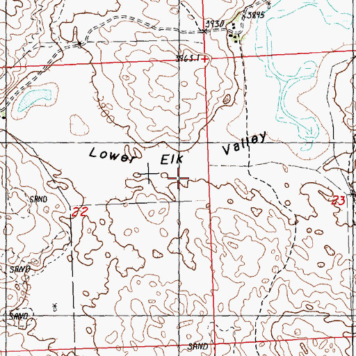 Topographic Map of Lower Elk Valley, NE