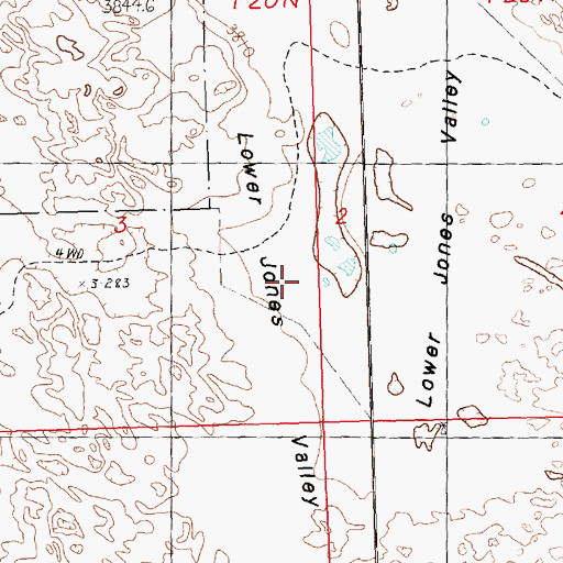 Topographic Map of Lower Jones Valley, NE