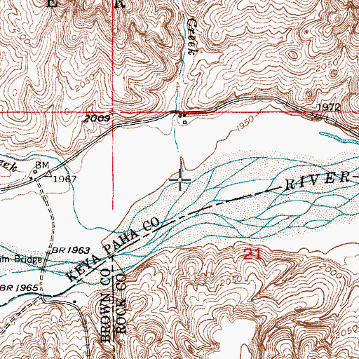 Topographic Map of Luckey Creek, NE