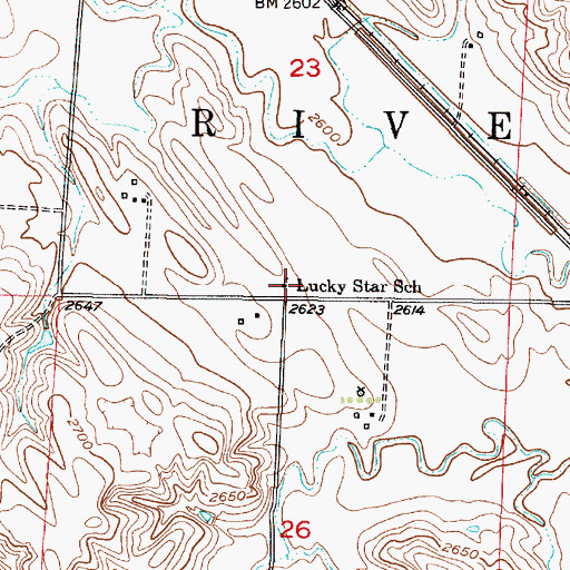 Topographic Map of Lucky Star School (historical), NE