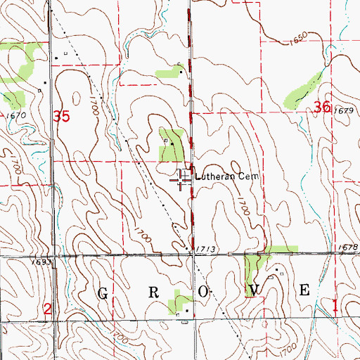 Topographic Map of Lutheran Cemetery, NE
