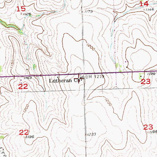 Topographic Map of Lutheran Church, NE