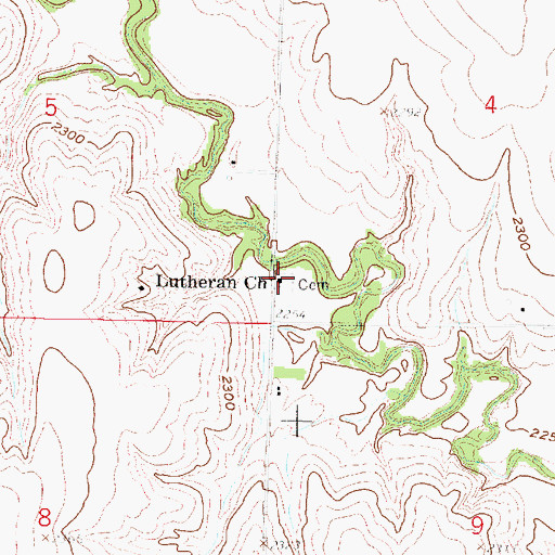 Topographic Map of Lutheran Church, NE