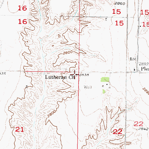 Topographic Map of Lutheran Church, NE