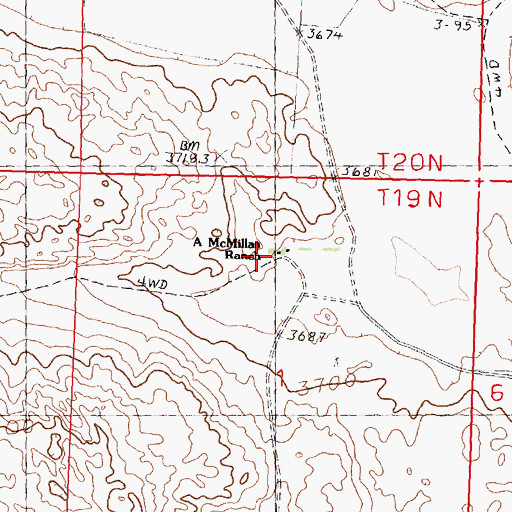 Topographic Map of A McMillan Ranch, NE