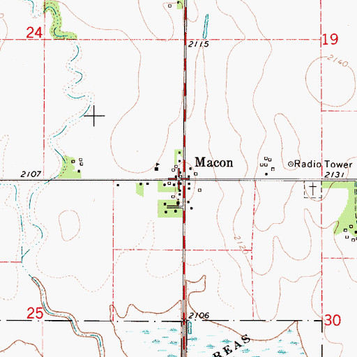 Topographic Map of Macon, NE