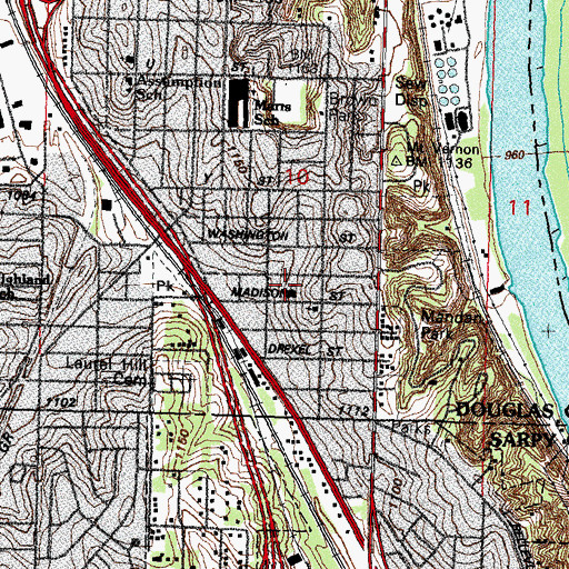 Topographic Map of Madison School, NE