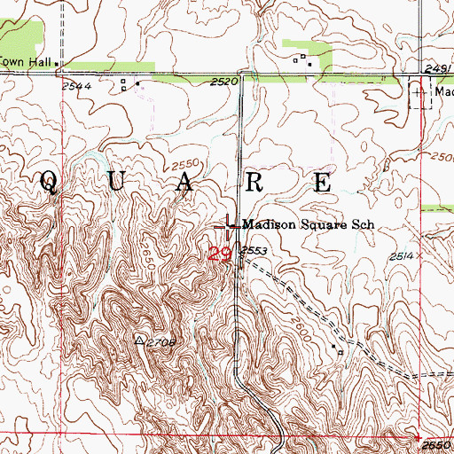 Topographic Map of Madison Square School, NE