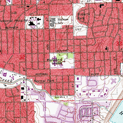 Topographic Map of Madonna Rehabilitation Hospital, NE