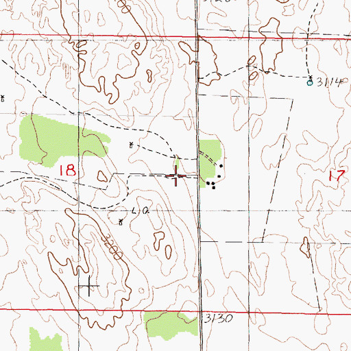 Topographic Map of Madron School, NE