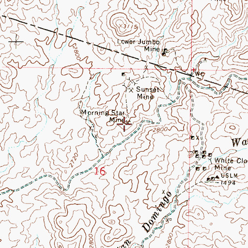 Topographic Map of Morning Star Mine, AZ
