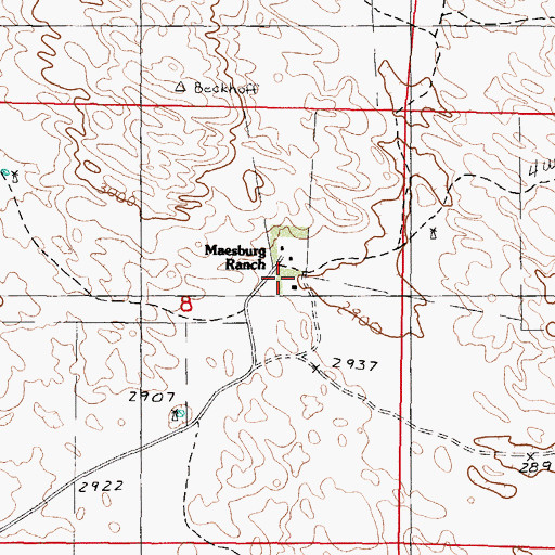 Topographic Map of Maesburg Ranch, NE