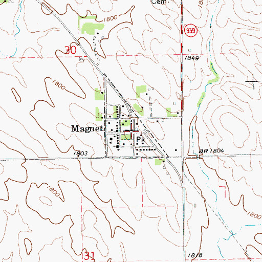 Topographic Map of Magnet, NE