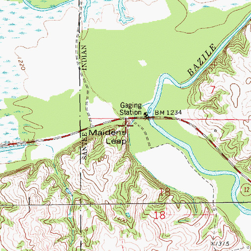 Topographic Map of Maidens Leap, NE