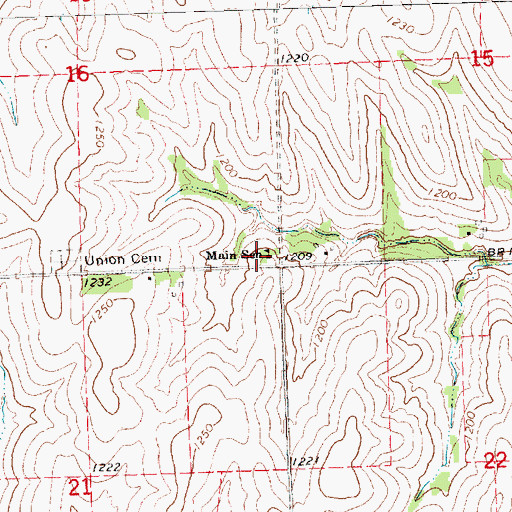 Topographic Map of Main School (historical), NE