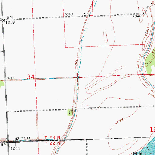 Topographic Map of Major Ditch, NE