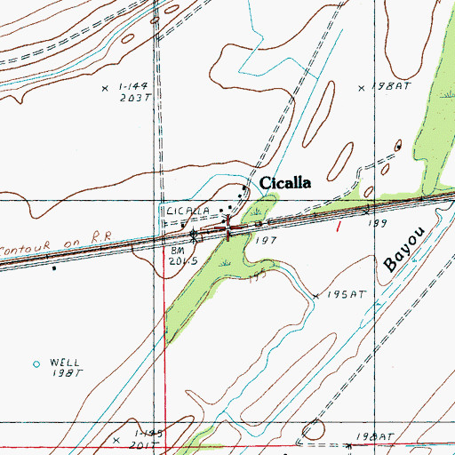 Topographic Map of Cicalla, AR