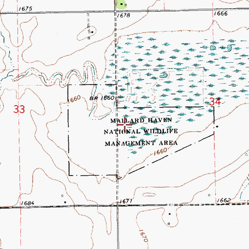 Topographic Map of Mallard Haven Natl Wildlife Mgt Area, NE