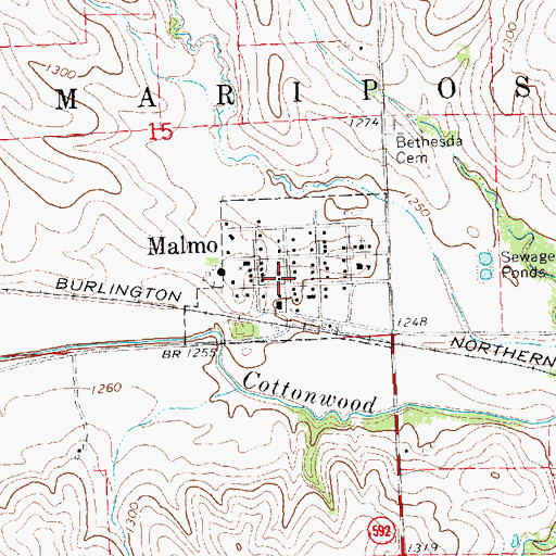 Topographic Map of Malmo, NE