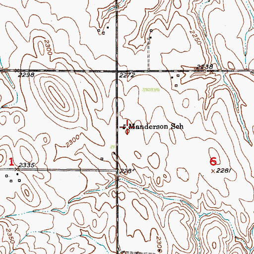 Topographic Map of Manderson School, NE