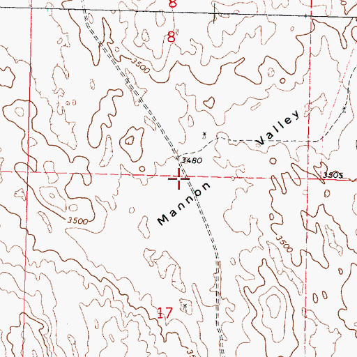 Topographic Map of Mannon Valley, NE