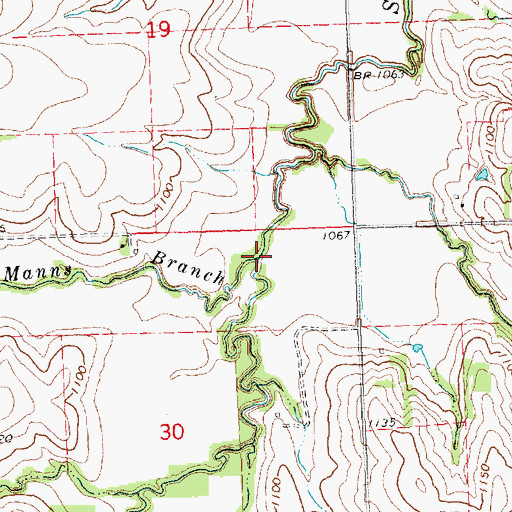 Topographic Map of Manns Branch, NE