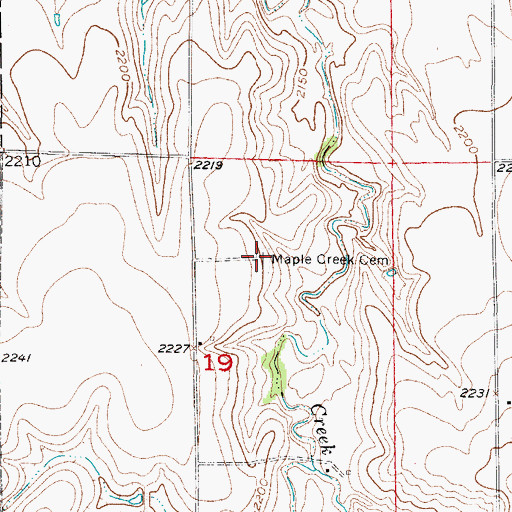 Topographic Map of Maple Creek Cemetery, NE