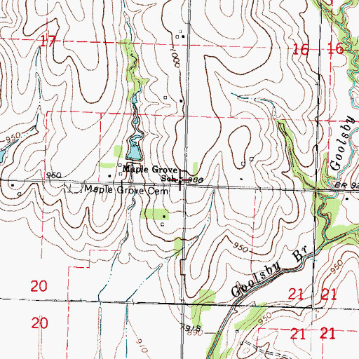 Topographic Map of Maple Grove School, NE