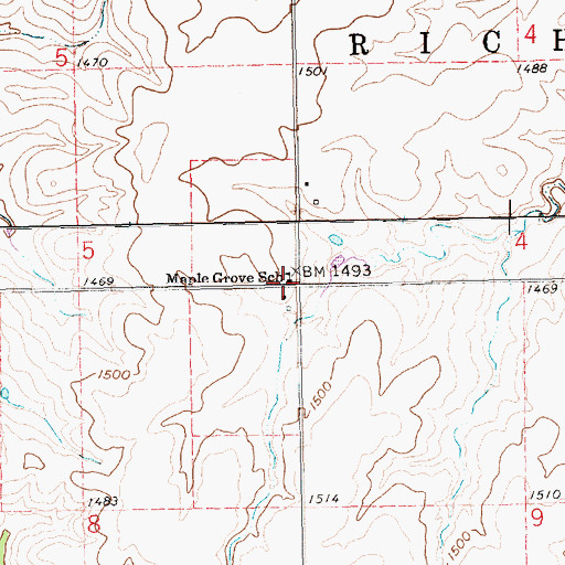 Topographic Map of Maple Grove School, NE