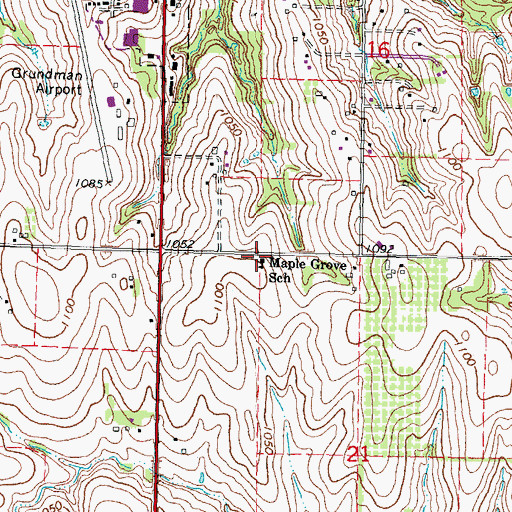 Topographic Map of Maple Grove Public School, NE