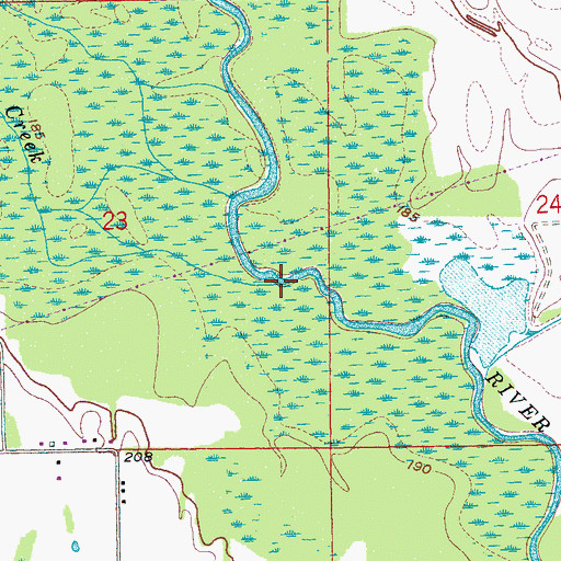 Topographic Map of Coffee Creek, AR