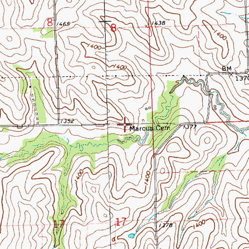 Topographic Map of Marquis Cemetery, NE