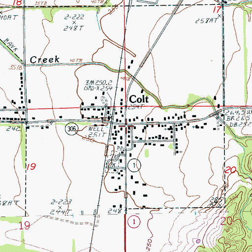 Topographic Map of Colt, AR