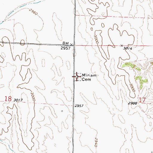Topographic Map of Mariam Cemetery, NE