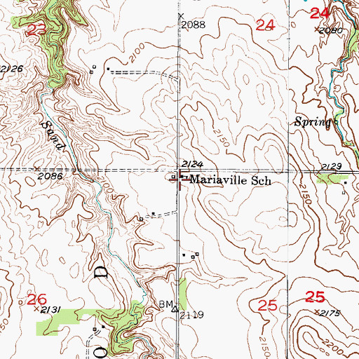 Topographic Map of Mariaville School, NE