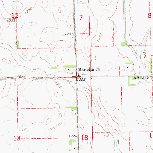 Topographic Map of Marietta Church, NE