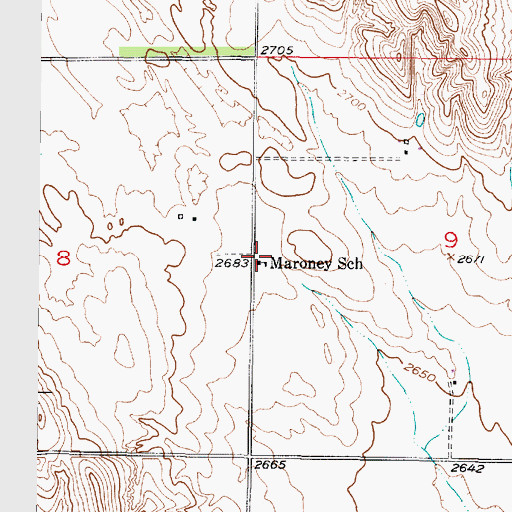 Topographic Map of Maroney School (historical), NE