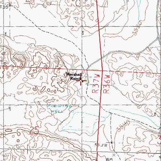 Topographic Map of Marshall and Son Ranch, NE