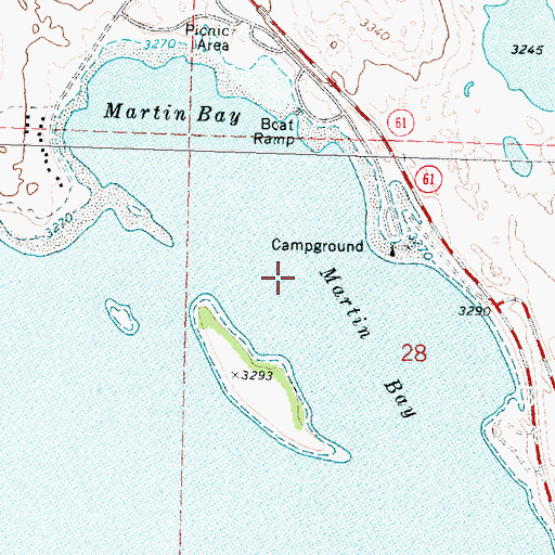 Topographic Map of Martin Bay, NE