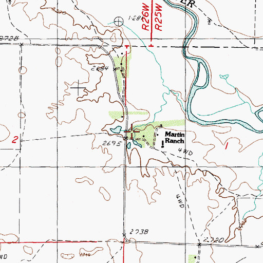 Topographic Map of Martin Ranch, NE