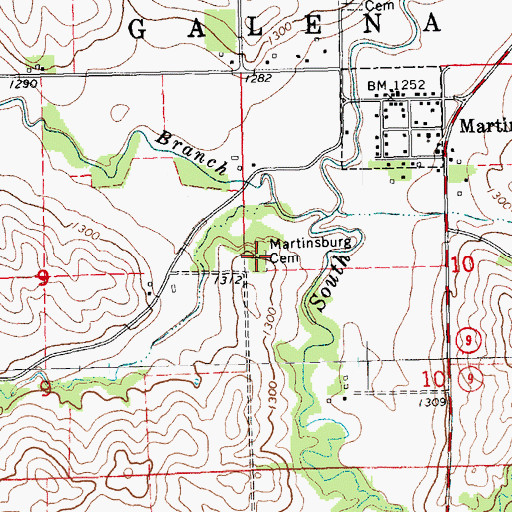 Topographic Map of Martinsburg Cemetery, NE